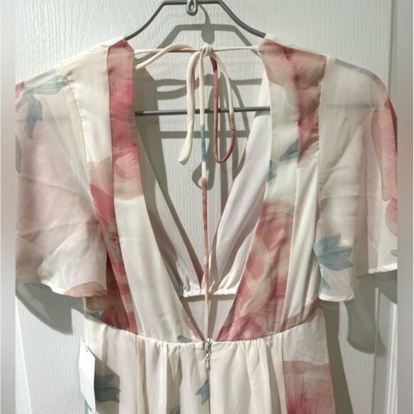 Show Me Your Mumu Faye Flutter White and Pink Floral Maxi Dress NWT - Picture 7 of 14
